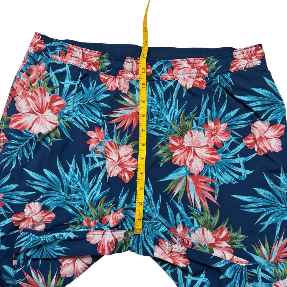 KIRKLAND SIGNATURE Mens Swim Shorts in Navy Blue Floral Size Large Lined Pockets